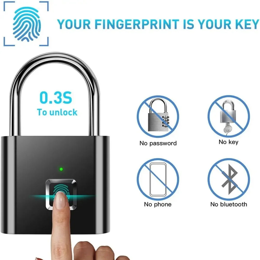 Smart Fingerprint Lock – Unlock with a Touch, No Keys, No Worries, perfect for Gym