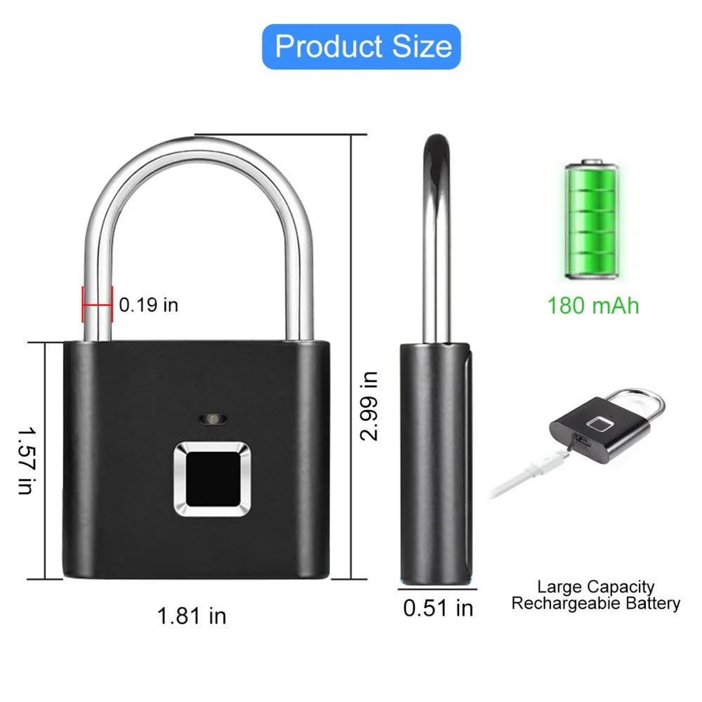 Smart Fingerprint Lock – Unlock with a Touch, No Keys, No Worries, perfect for Gym