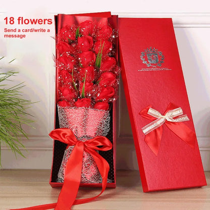 Love Delivered to Your Doorstep - 18 Eternal Soap Roses in a Luxurious Gift Box