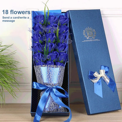 Love Delivered to Your Doorstep - 18 Eternal Soap Roses in a Luxurious Gift Box