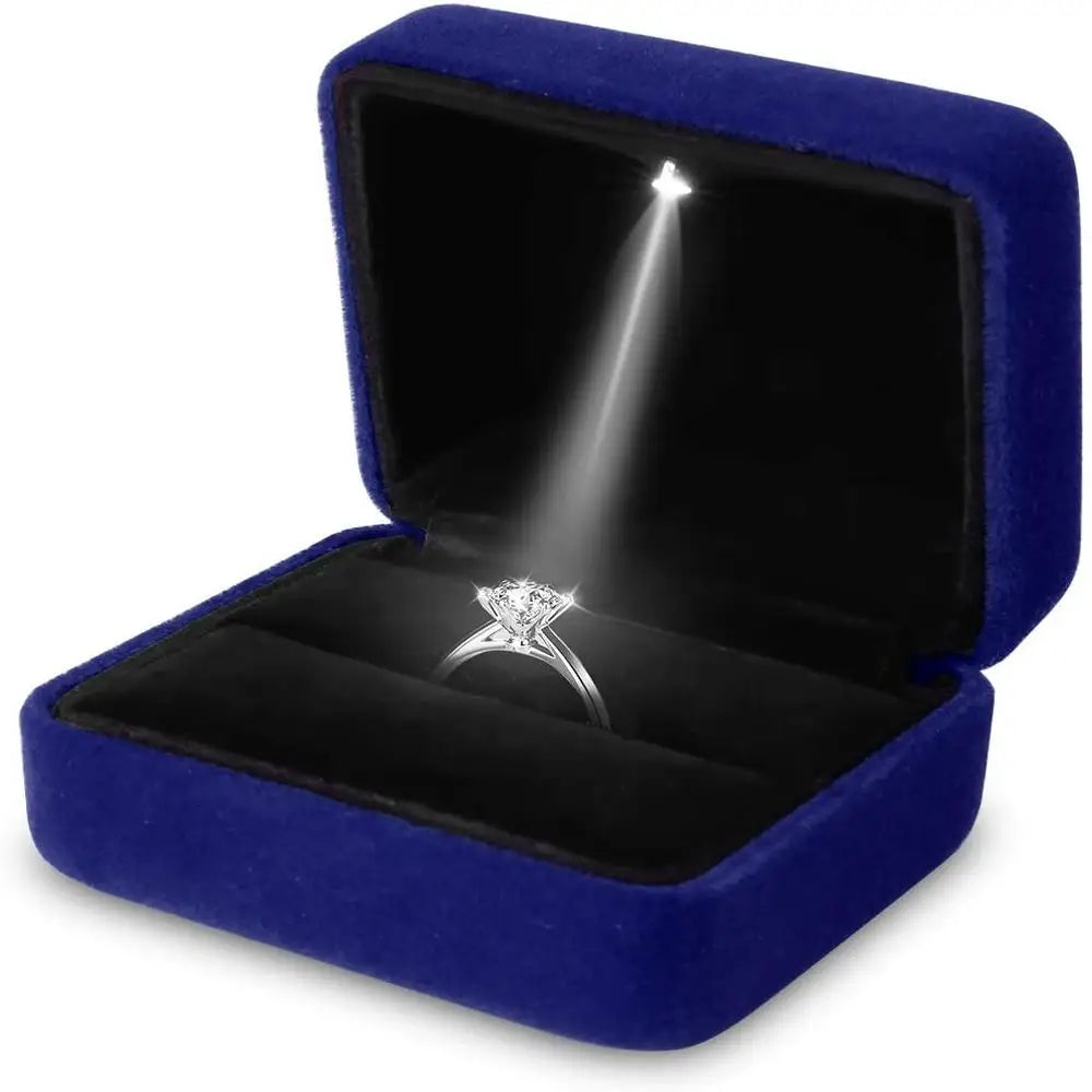 1  LED Jewelry / Ring Box Luxury Velvet . A Presentation That Shines Bright