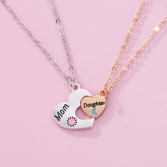 Mom & Daughter Interlocking Heart Necklace – A Symbol of Eternal Love