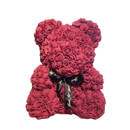 Handmade Rose Teddy Bear 25cm flower The Perfect Symbol of Love