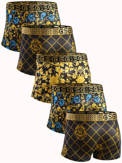 Golden Temptation – 5-Piece Luxury Boxer Set - Gift Box