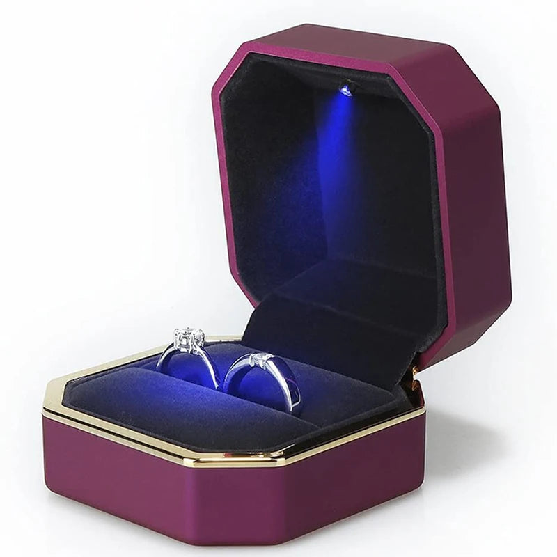 1  LED Jewelry / Ring Box Luxury Velvet . A Presentation That Shines Bright