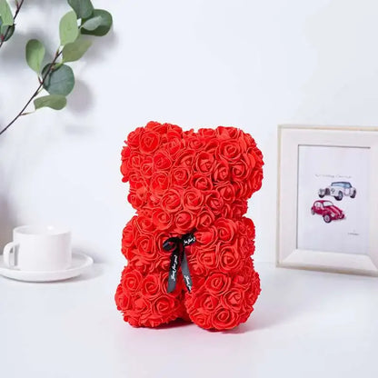 Handmade Rose Teddy Bear 25cm flower The Perfect Symbol of Love