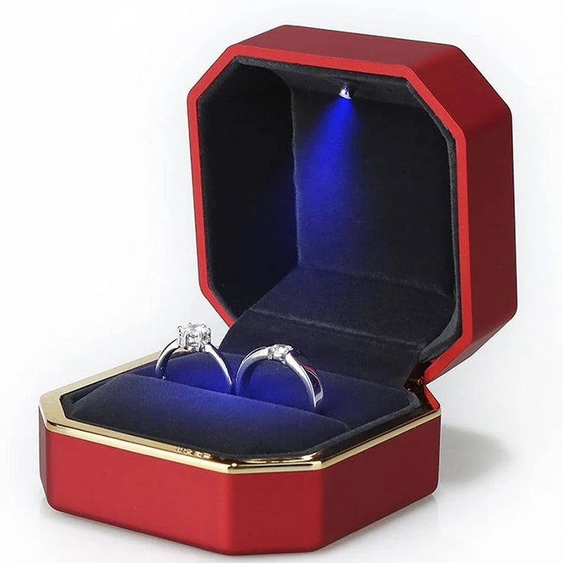 1  LED Jewelry / Ring Box Luxury Velvet . A Presentation That Shines Bright