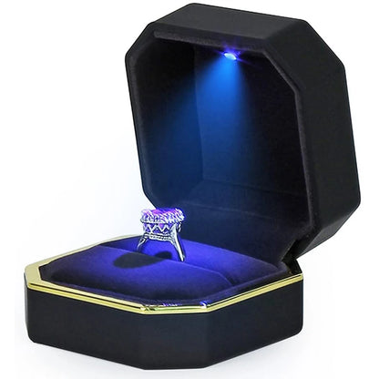 1  LED Jewelry / Ring Box Luxury Velvet . A Presentation That Shines Bright