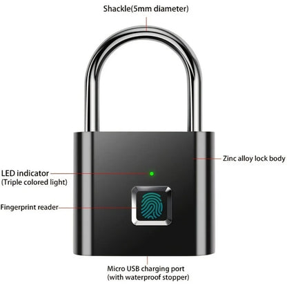 Smart Fingerprint Lock – Unlock with a Touch, No Keys, No Worries, perfect for Gym
